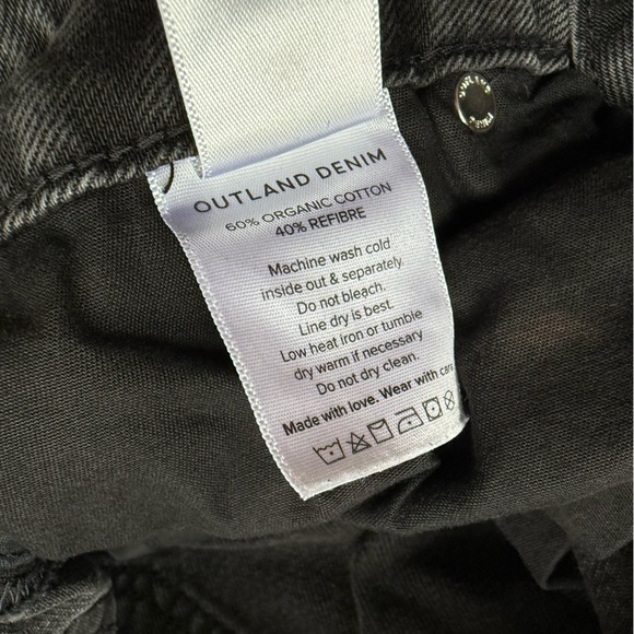 Outland Denim Abigail High Rise Girlfriend Organic Cotton Jeans Aged Black Sz 26 - Picture 9 of 16